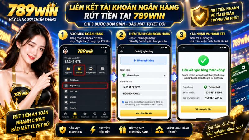 Biểu mẫu liên kết tài khoản ngân hàng rút tiền tại 789win